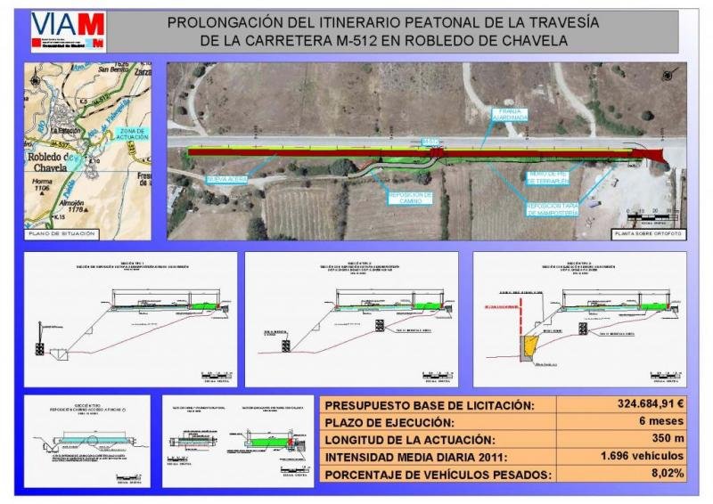PROYECTO DE CONSTRUCCIÓN: PROLONGACIÓN DEL ITINERARIO PEATONAL DE LA TRAVESÍA DE LA CARRETERA M-512 EN ROBLEDO DE CHAVELA (MADRID)